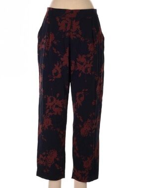 Skies Are Blue Casual Pants Floral Maroon & Navy Blue Size Small All Over Print